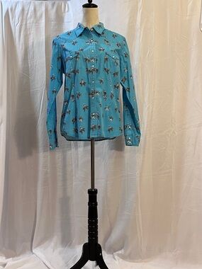 Panhandle Turquoise Western-Inspired Button-Up Shirt